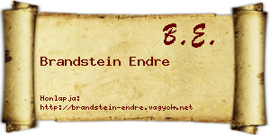 Brandstein Endre névjegykártya